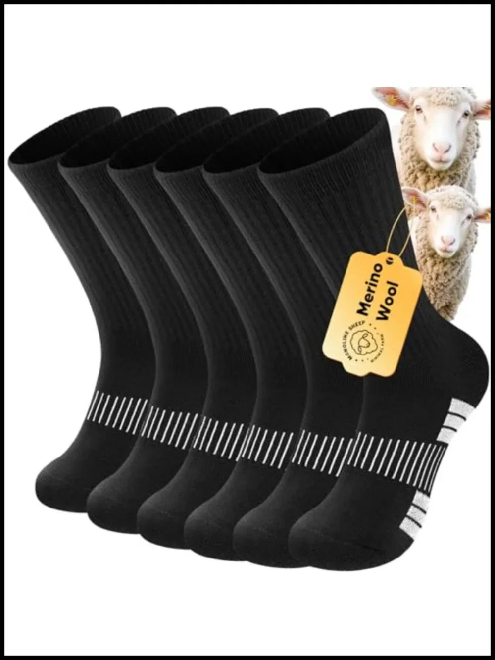 Merino Wool Hiking Socks for Men Women Thermal Winter Cushioned Wicking Crew